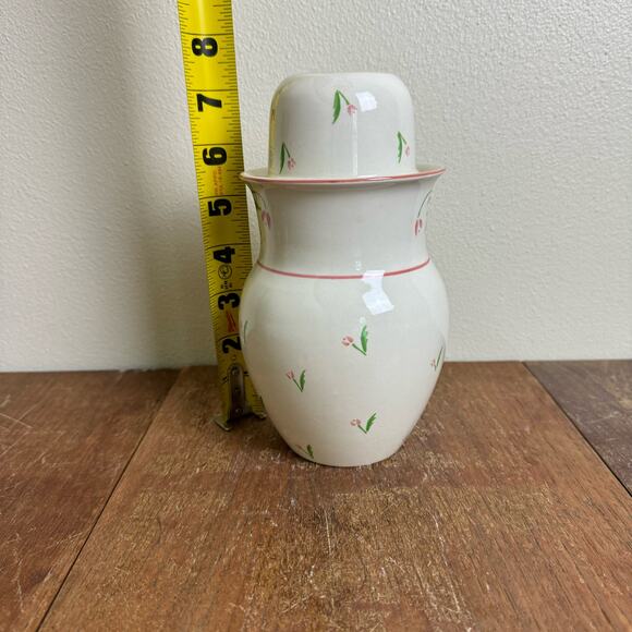 Vintage 1985 Bedside Water Carafe by Teleflora 2 piece with Tulip Flowers - Picture 4 of 10